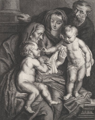La Sacra Famiglia con Santa Elisabetta e il giovane San Giovanni Battista, ca. 1615-75 da Philippe Joseph Tassaert