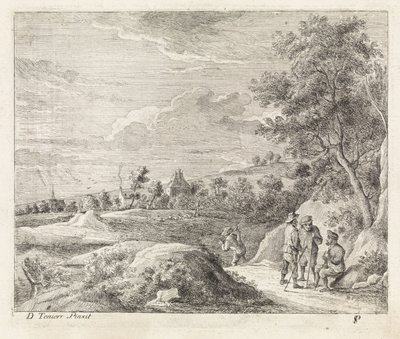 Paesaggio con quattro passeggiatori da Philippe Lambert Joseph Spruyt