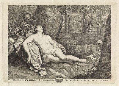 Ninfa dormiente spiata da un satiro da Philippe Lambert Joseph Spruyt