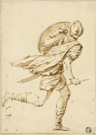 Guerriero romano in corsa, visto di spalle da Philippe Louis Parizeau