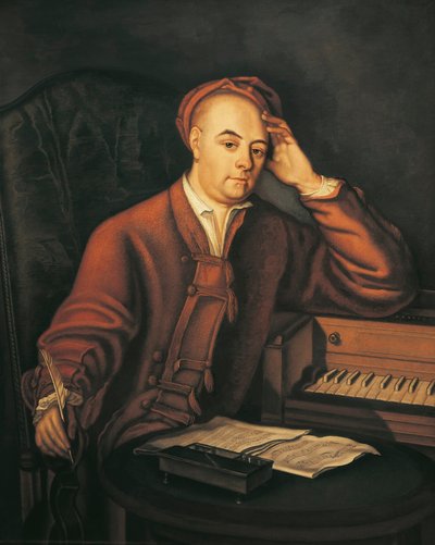 Ritratto del compositore tedesco Georg Friedrich Handel da Philippe Mercier