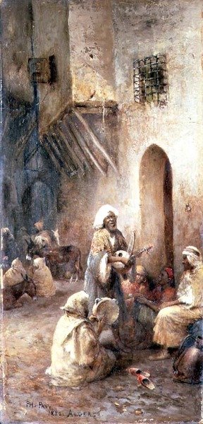 Musicisti arabi in una strada del villaggio da Philippe Pavy