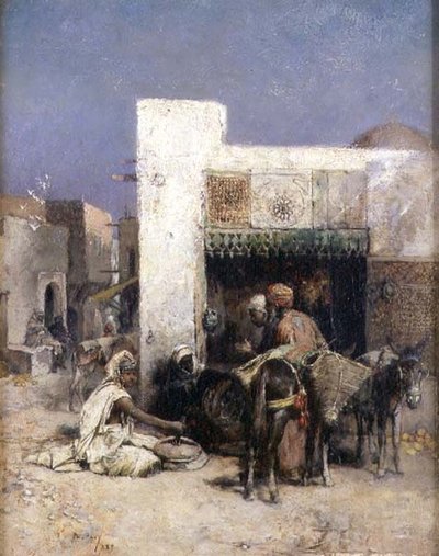 Arabi fuori da una casa da Philippe Pavy