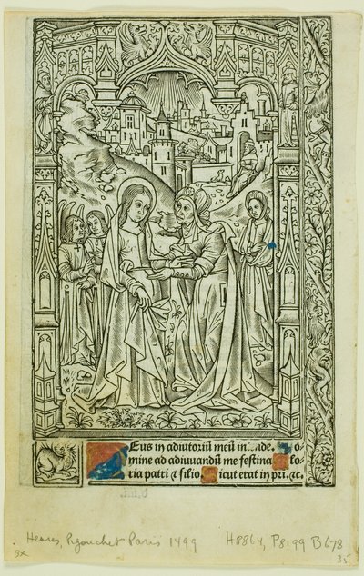 Visitazione, dal Libro delle Ore da Philippe Pigouchet