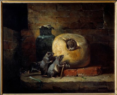 Il topo che si ritirò dal mondo. Illustrazione della favola di Jean de La Fontaine da Philippe Rousseau