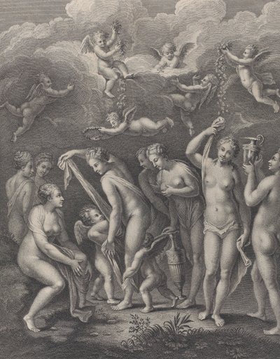 Era, Afrodite e Atena che si preparano per il concorso di bellezza da Philippe Simonneau