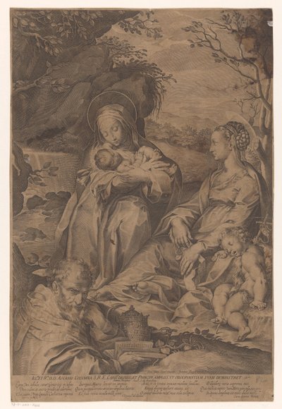 Santa Caterina da Siena con il Bambino Gesù, Maria, un Giovanni Battista dormiente e un papa da Philippe Thomassin