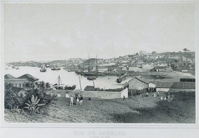 Nove vedute panoramiche di Rio de Janeiro: A Prainha (da Saude) da Philippe and Ciceri Eugene Benoist
