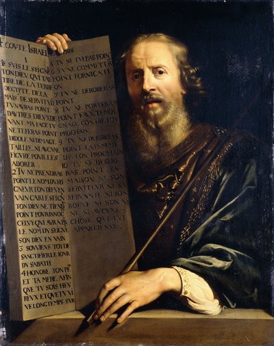 Mosè con i dieci comandamenti da Philippe de Champaigne