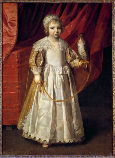 Ritratto di Anne Marie de Chevreuse (1624-1652) figlia del grande falconiere Claude de Lorraine, Duca di Chevreuse da Philippe de Champaigne
