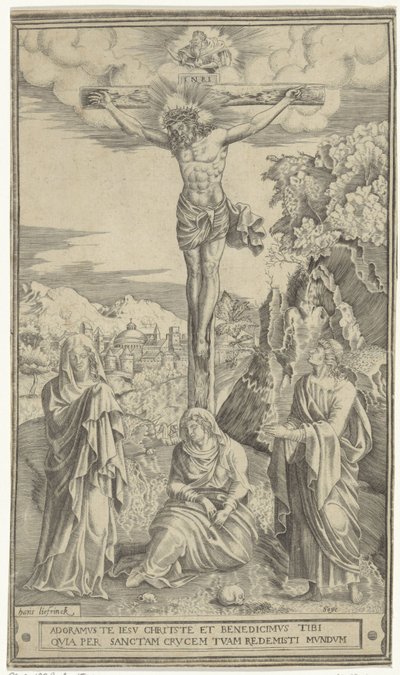 Cristo sulla croce affiancato da Maria e Giovanni da Philippe de Soye