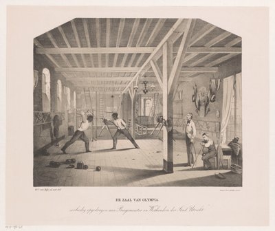 Sala di scherma e ginnastica della società studentesca Olympia da Philippus Anthonius Alexander Kanne