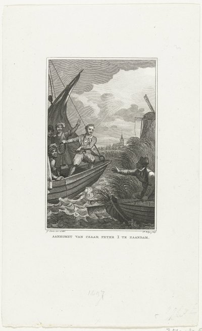 Arrivo dello zar Pietro il Grande a Zaandam, 1697, c. 1829 da Philippus Velijn