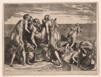 I Feaci portano Ulisse addormentato a Itaca da Philips Galle (attributed to)
