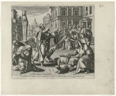 Giona annuncia la caduta di Ninive da Philips Galle (attributed to workshop of)