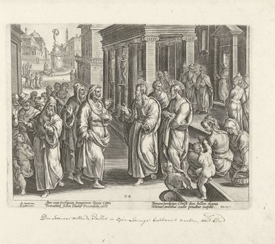 Paolo discute con il mago Elimas (Atti degli Apostoli) da Philips Galle (possibly)