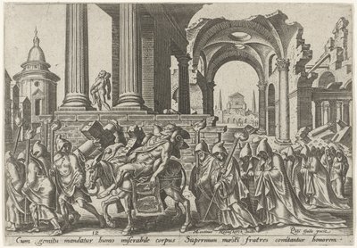 Funerale di Sansone I giorni funesti del popolo ebraico (titolo della serie) da Philips Galle