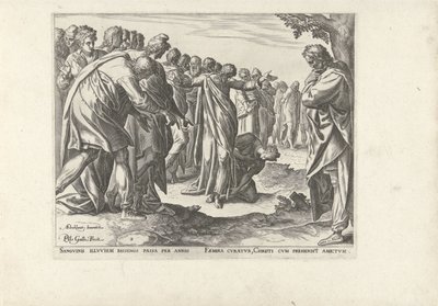 Cristo guarisce una donna con emorragia da Philips Galle