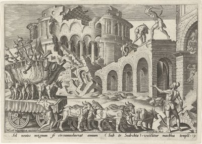 I Caldei saccheggiano il tempio di Gerusalemme, I giorni di sventura del popolo ebraico (titolo della serie) da Philips Galle