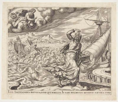Giona fugge dalla presenza del Signore da Philips Galle