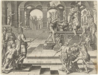 Il re Giosia ordina di uccidere i sacerdoti dei templi di Samaria da Philips Galle