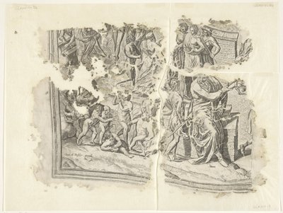 Angolo inferiore sinistro di una stampa della scena di Cebes da Philips Galle