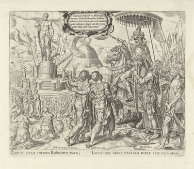 Nabucodonosor accusa Shadrach, Meshach e Abednego Storia di Shadrach, Meshach e Abednego (serie) da Philips Galle