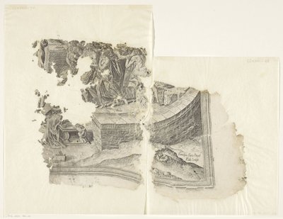 Angolo in basso a destra di una stampa della scena di Cebes (Tabula Cebetis Carta Vitae) da Philips Galle