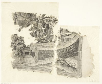 Angolo in basso a destra di una stampa della scena di Cebes (Tabula Cebetis Carta Vitae) da Philips Galle
