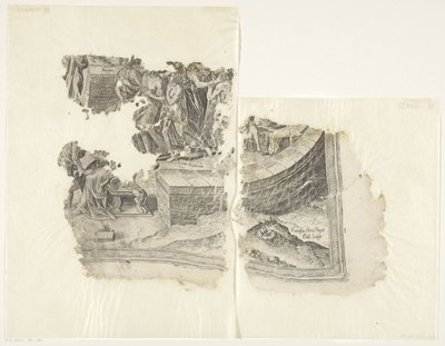 Angolo inferiore destro di una stampa della scena di Cebes (Tabula Cebetis Carta Vitae) da Philips Galle