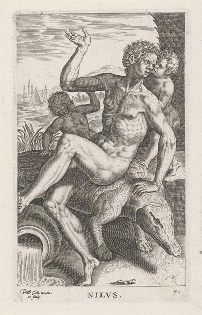 Dio del fiume Nilo (serie: Dei dei fiumi e dei mari) da Philips Galle