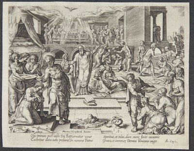 Gli Apostoli che battezzano a Gerusalemme da Philips Galle