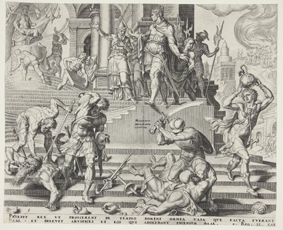 La distruzione del Tempio di Baal e il massacro dei suoi sacerdoti da Philips Galle