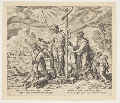 Il lavoratore diligente unito a Cristo dopo la morte da Philips Galle