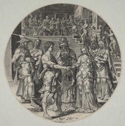 Il matrimonio di Sansone e la donna filistea da Philips Galle