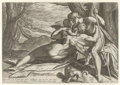 Venere e Adone con Amore da Philips Galle