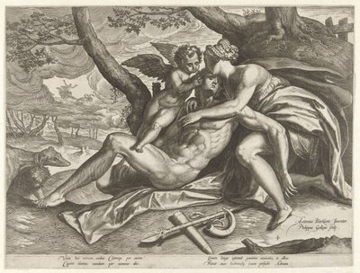Venere piange la morte di Adone da Philips Galle