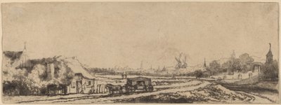 Paesaggio con una carrozza da Philips Koninck