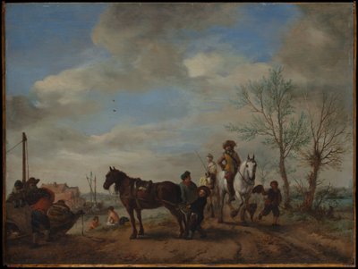Un uomo e una donna a cavallo da Philips Wouwerman