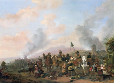 Il saccheggio di un villaggio da Philips Wouwerman