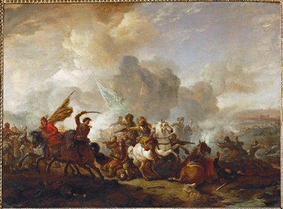Scaramuccia a cavallo tra orientali e imperiali ... da Philips Wouwermans or Wouwerman