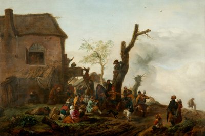 Compagnia allegra davanti a una locanda da Philips Wouwermans or Wouwerman