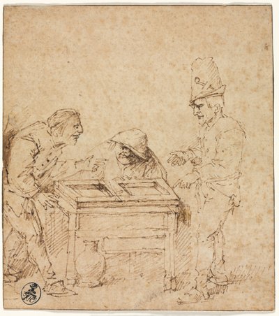 I giocatori di tric-trac, c. 1660 da Philips de Koninck