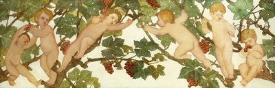 Putti che giocano in un vigneto da Phoebe Anna Traquair