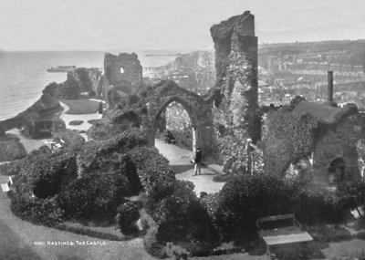 Hastings. Il Castello, 1907 da Photochrom Co Ltd of London