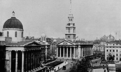 National Gallery e Chiesa di St Martin-in-the-Fields, Westminster, Londra, c1910 1911 da Photochrom Co Ltd of London