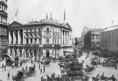 Piccadilly Circus, Westminster, Londra, c1910 1911 da Photochrom Co Ltd of London