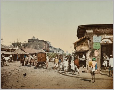 India. Calcutta. Upper Chitpore Road (A), da una foto del Dr. Kurt Boeck da Photoglob Co. (Zurich, active c. 1890 1910)