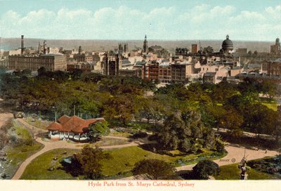 Hyde Park dalla Cattedrale di St Mary, Sydney da Photographer Australian