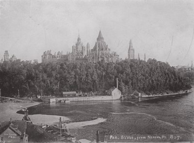 Edifici del Parlamento, Ottawa, da Nepean Point (foto in b/n) da Photographer Canadian